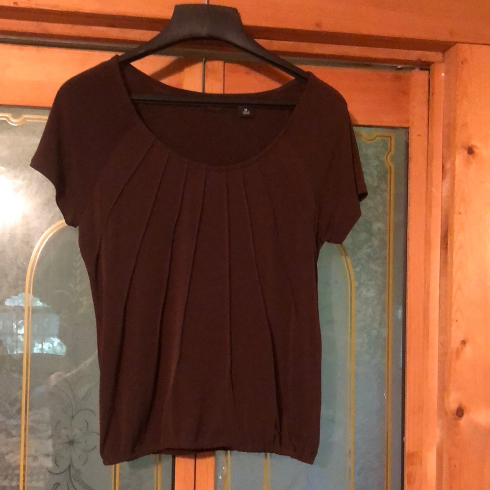 New York & Company sz medium brown short sleeve blouse